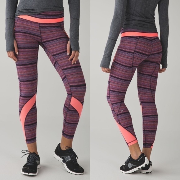 Lululemon Inspire Tight II Leggings Space Dye Twist Naval Blue Very Light Flare - Picture 1 of 9